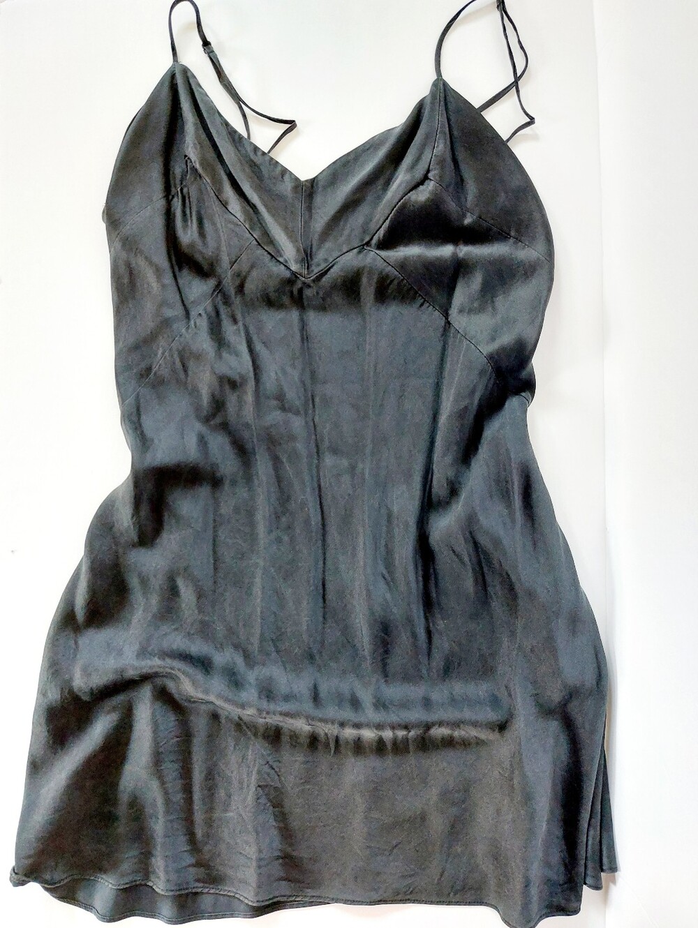 Black‎ Silk Slip/Chemise Nightgown Medium Victoria Secret Boudoir 2001 y2k